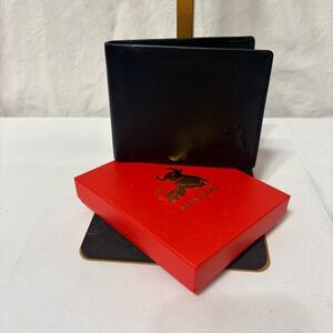 Black genuine Nappa leather Bull Guard bifold wallet with RFID blocking